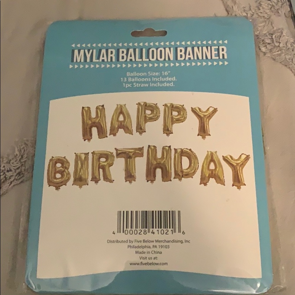 Gold Happy Birthday Balloons